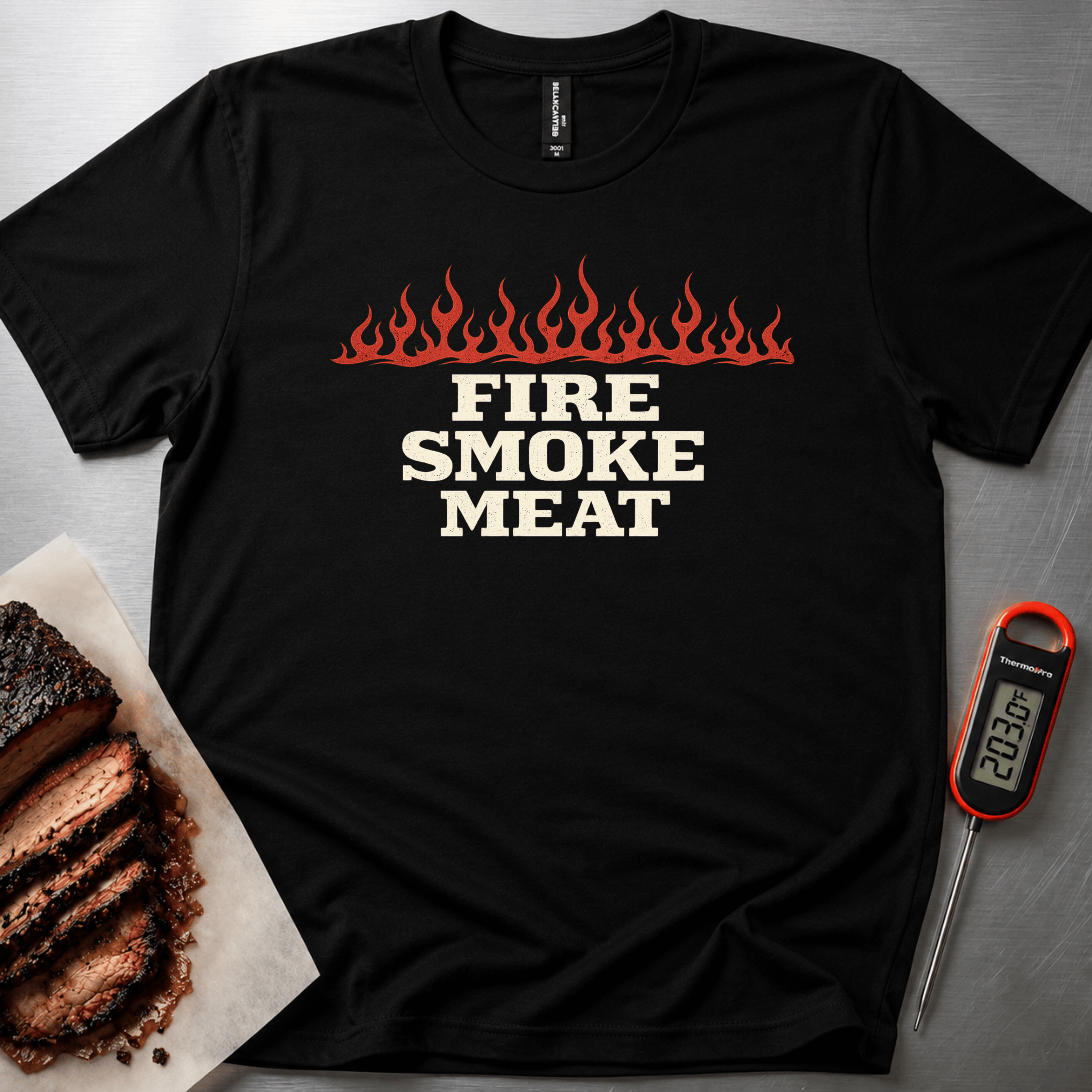 Fire Smoke Meat t-shirt