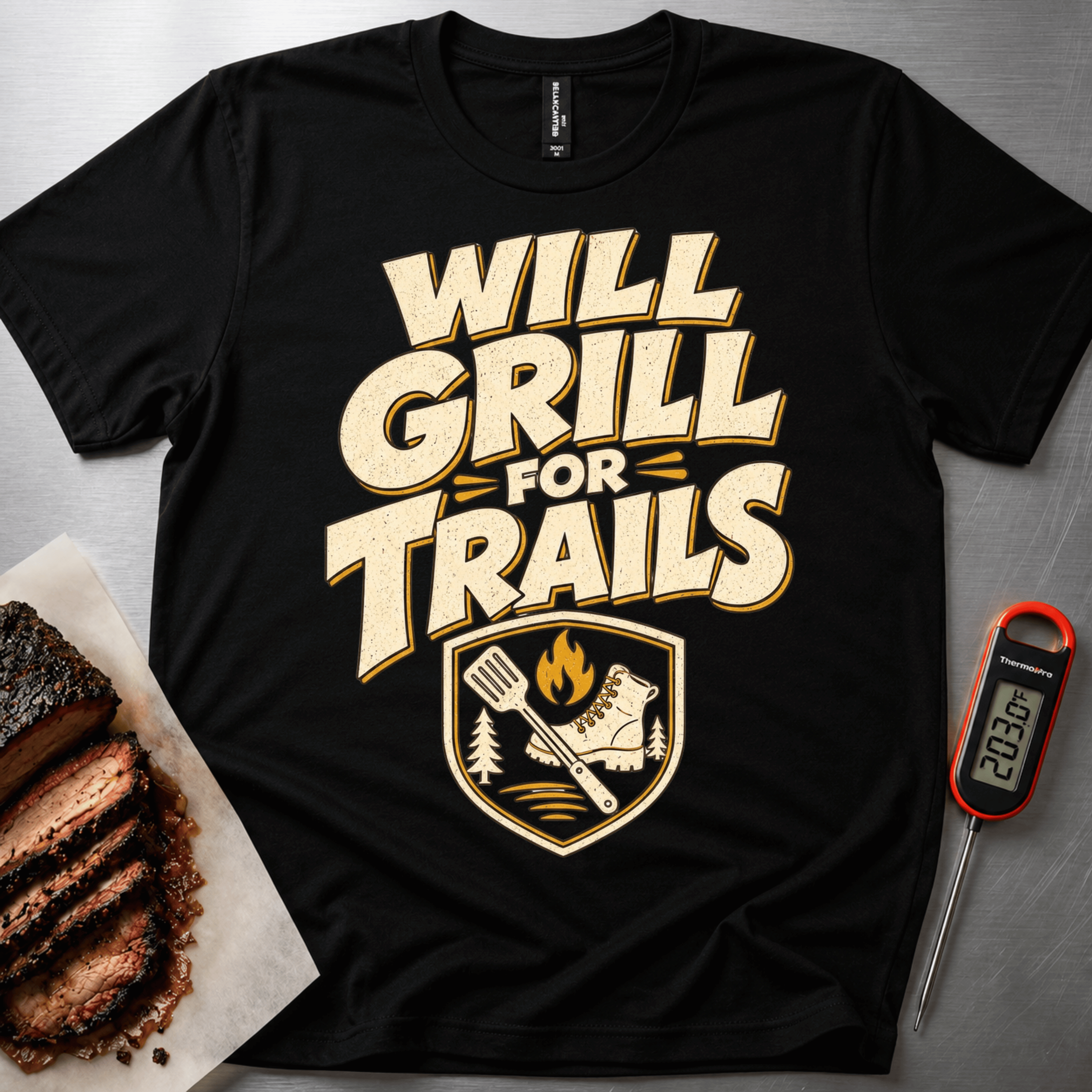Will Grill for Trails t-shirt