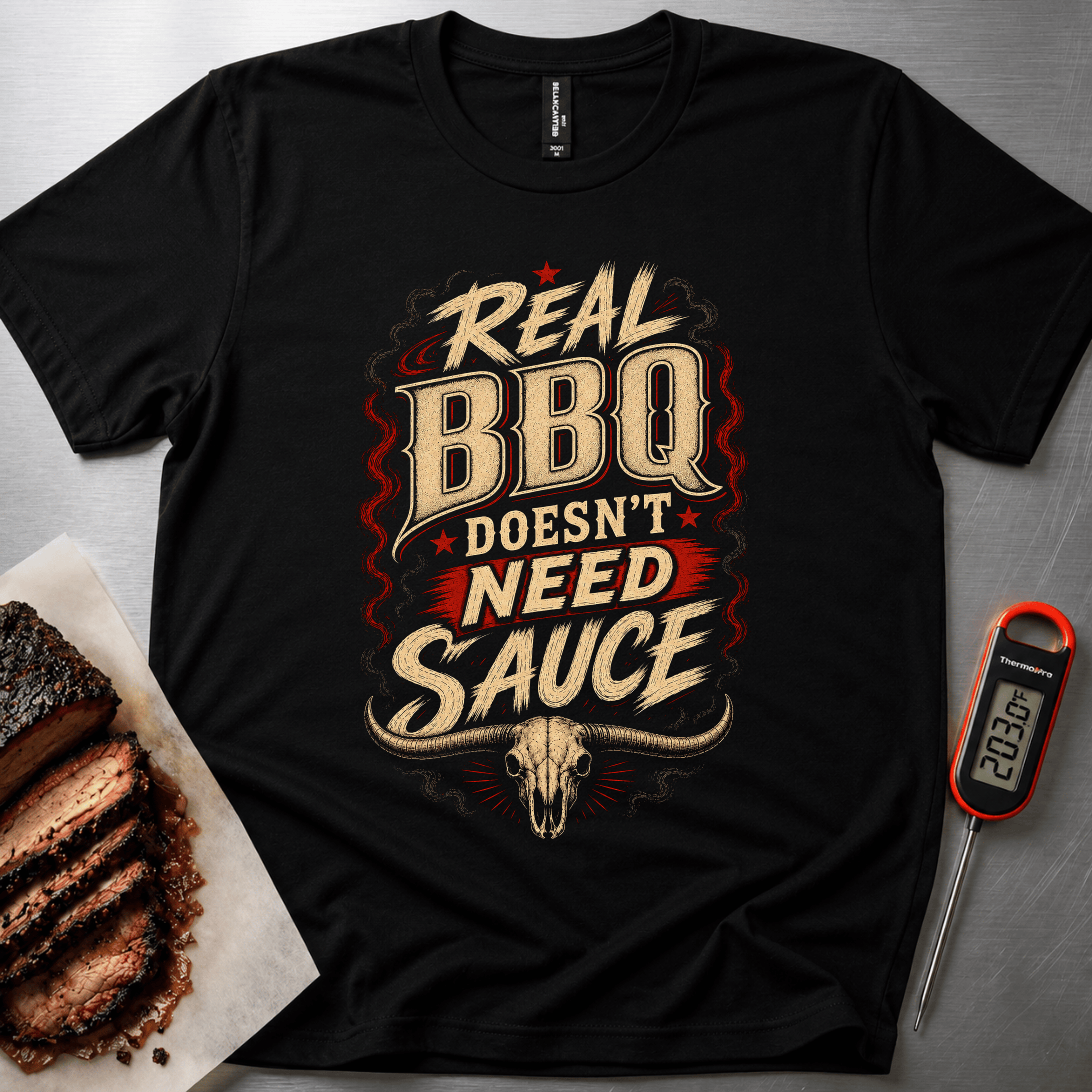 Real BBQ Doesn't Need Sauce t-shirt