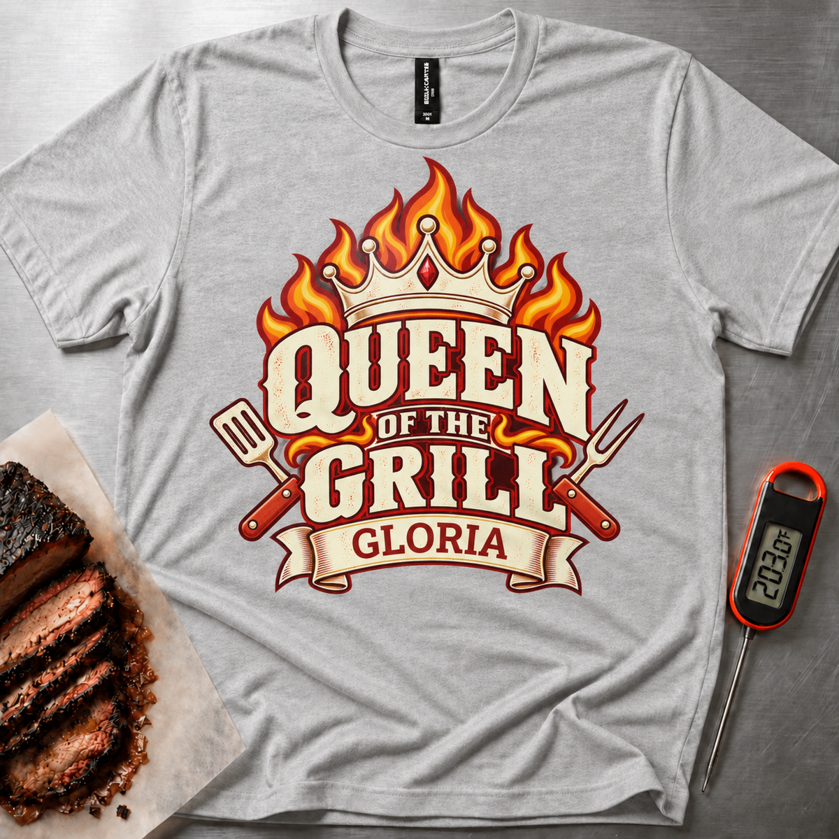 Personalized Grill Queen t-shirt