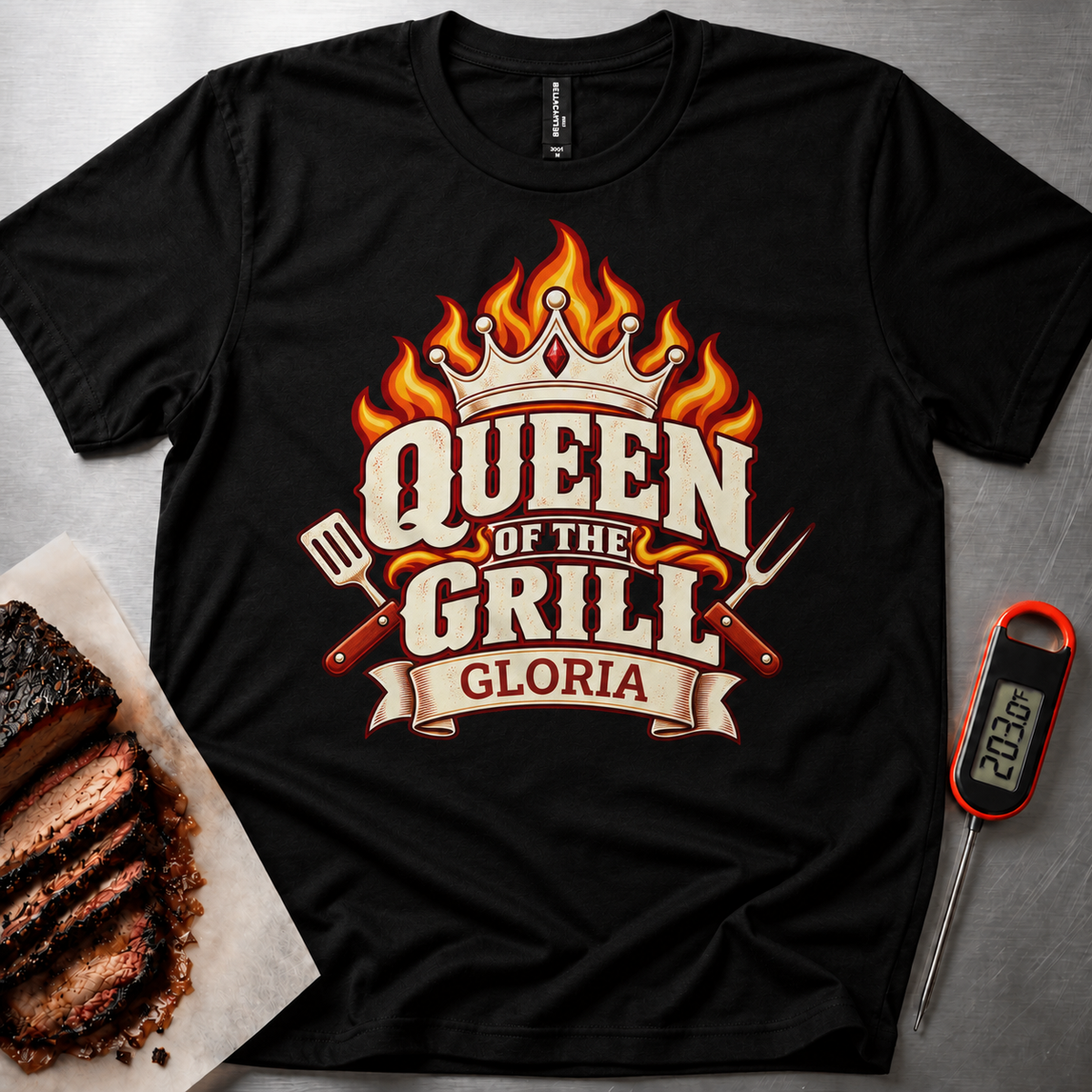 Personalized Grill Queen t-shirt