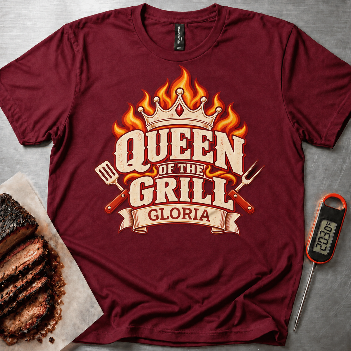 Personalized Grill Queen t-shirt