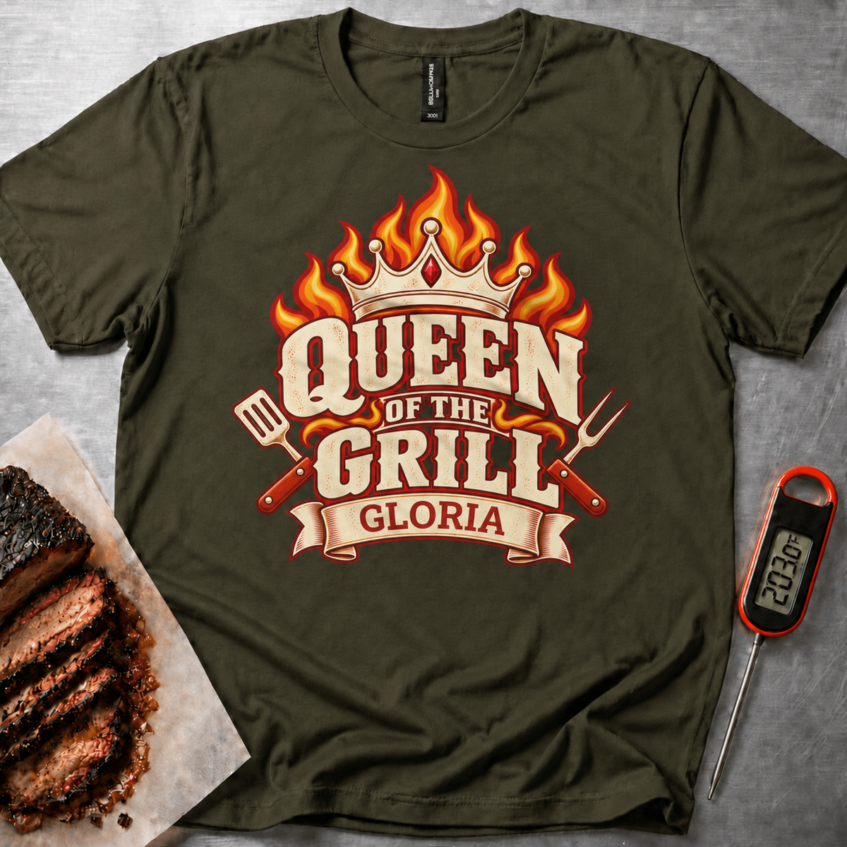 Personalized Grill Queen t-shirt