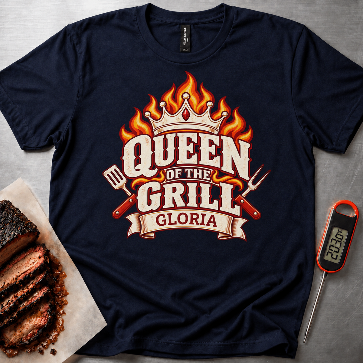 Personalized Grill Queen t-shirt