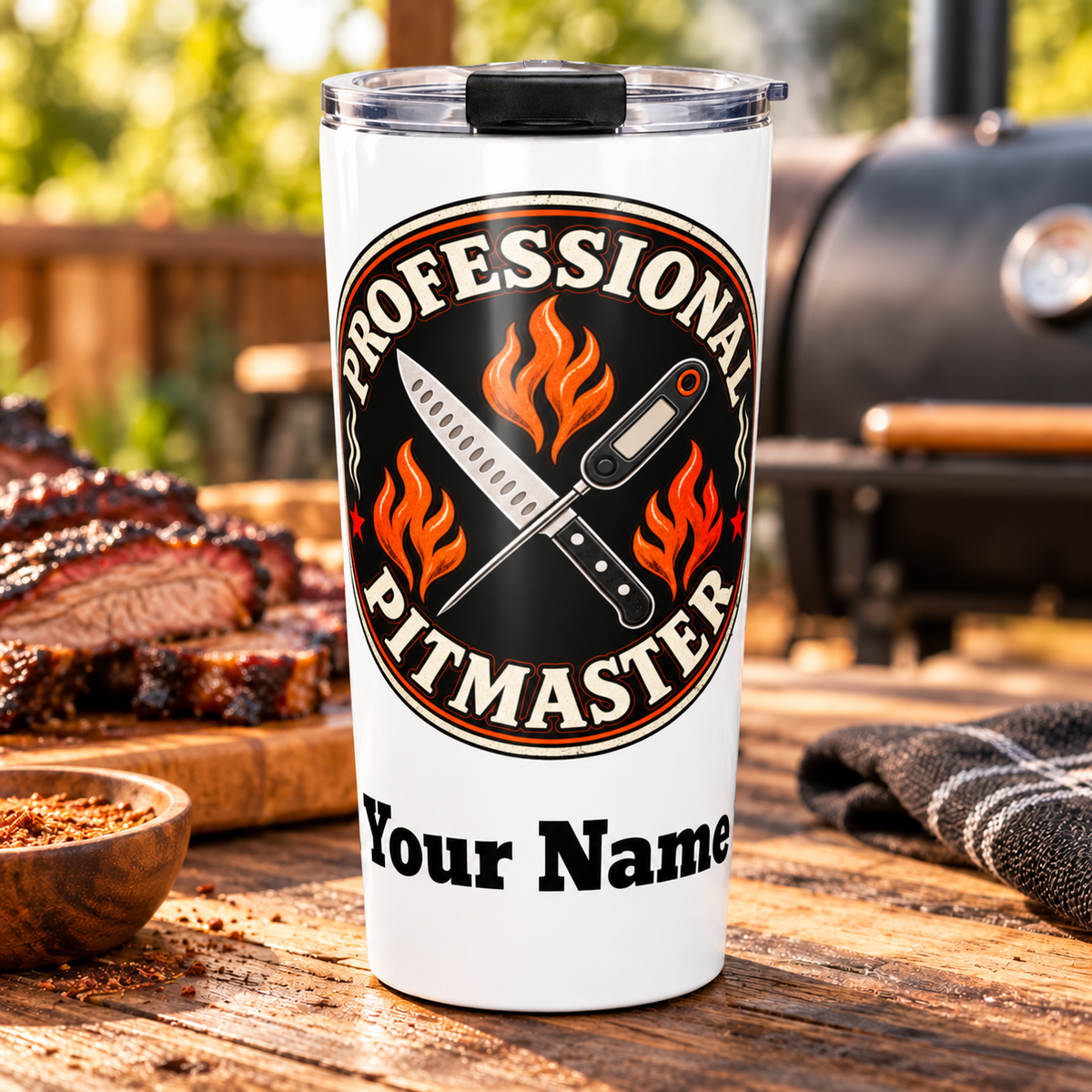 Personalized Pro Pitmaster stainless steel tumbler