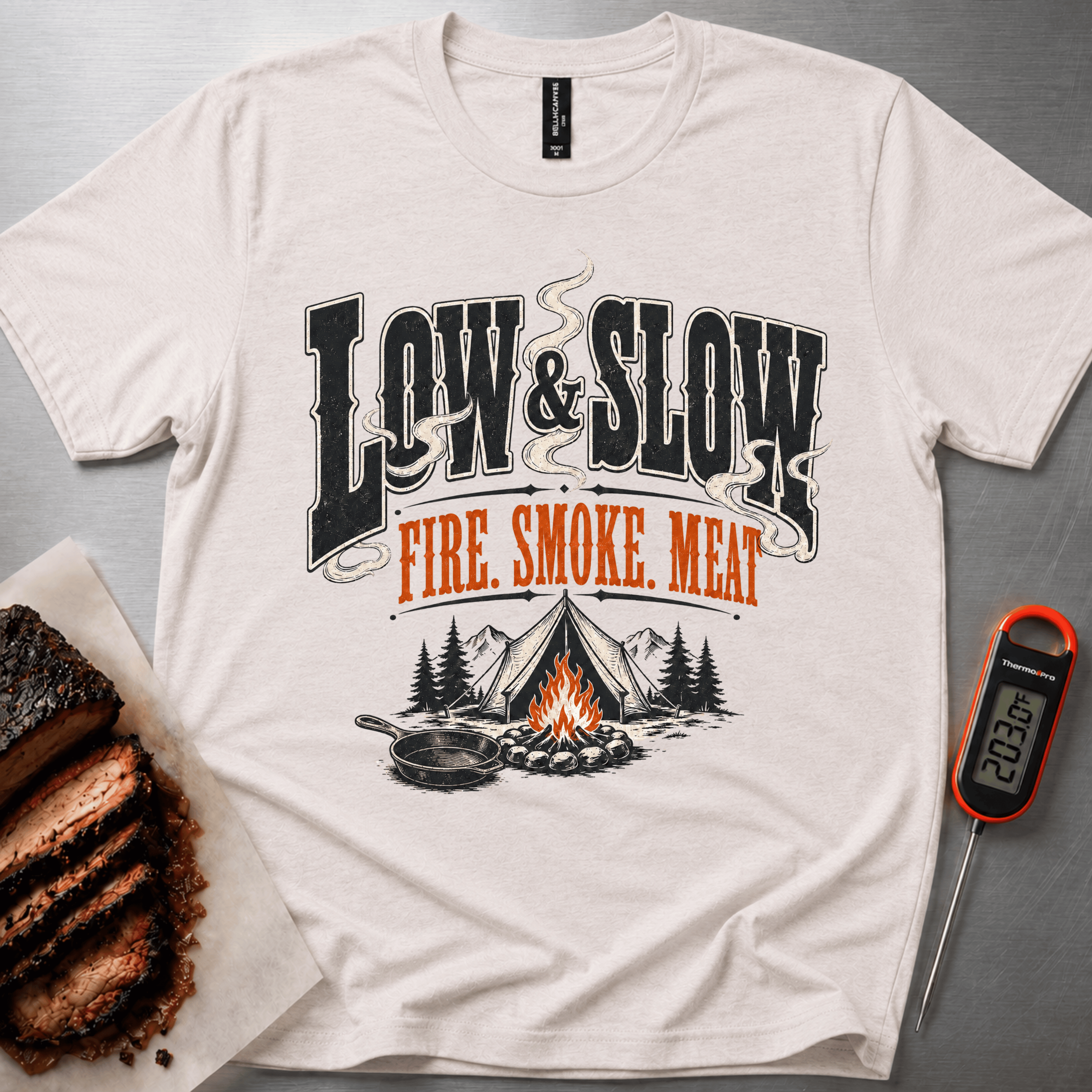 Low and Slow Camp Cooking t-shirt