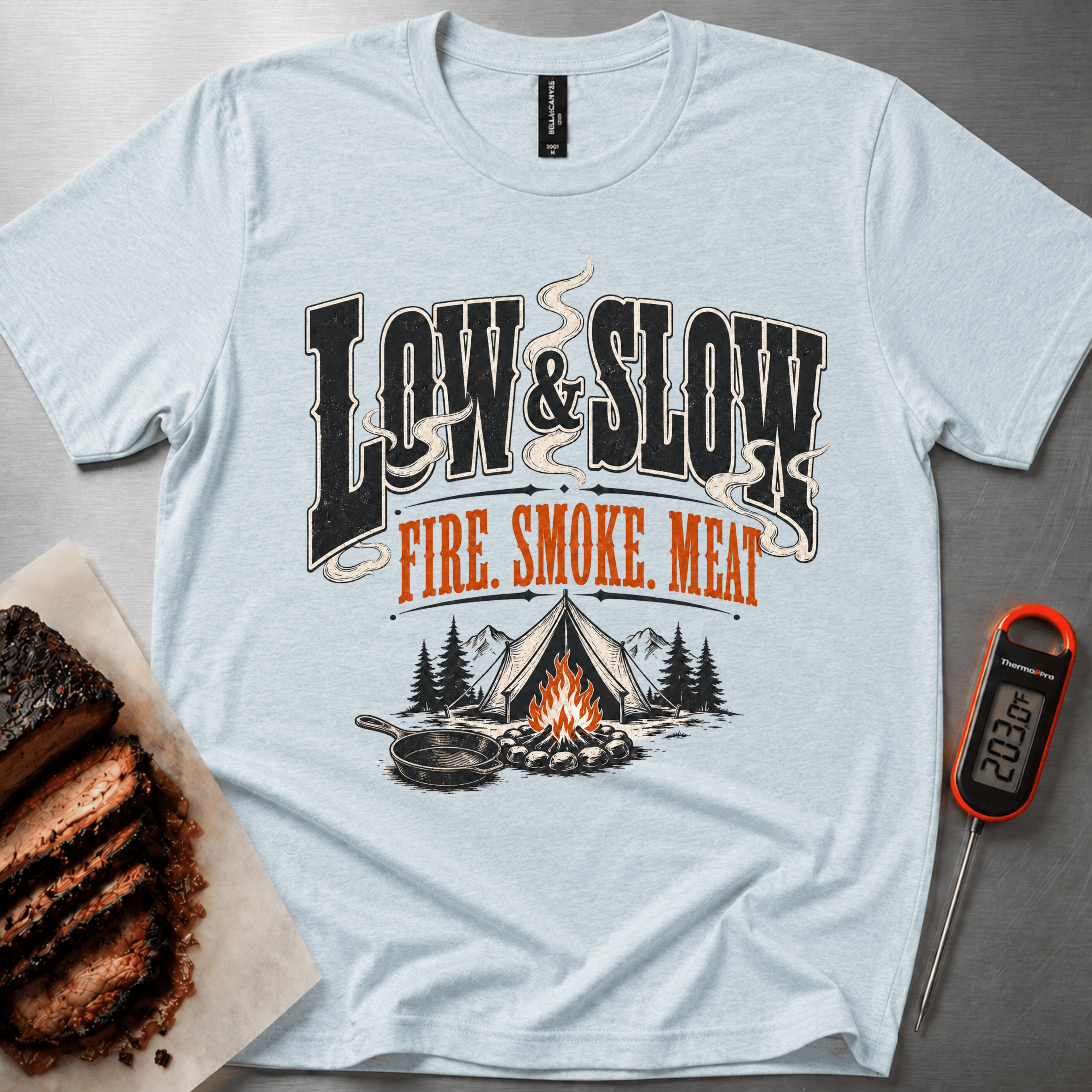 Low and Slow Camp Cooking t-shirt