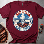 Red Coals, White Smoke Blue Skies t-shirt