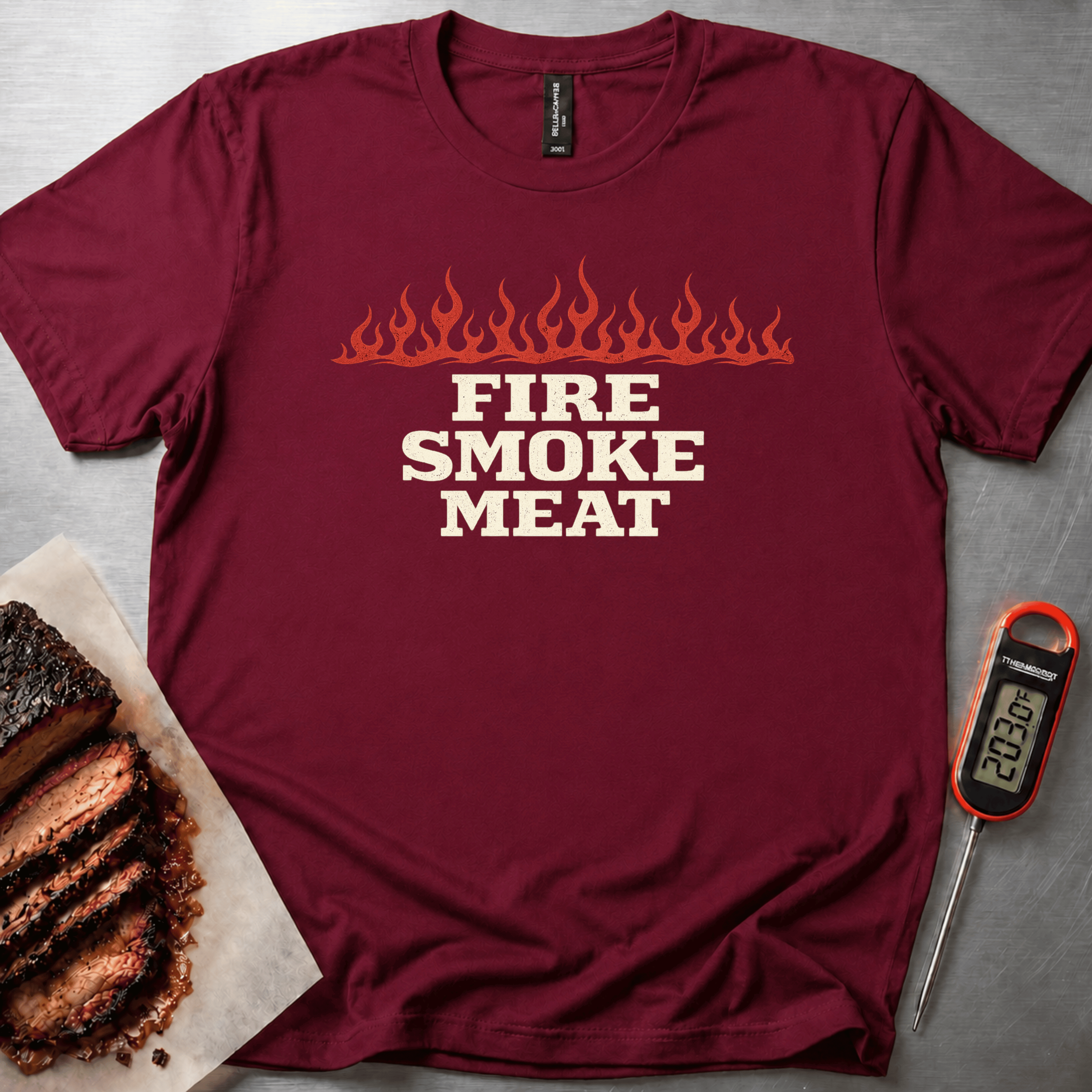 Fire Smoke Meat t-shirt