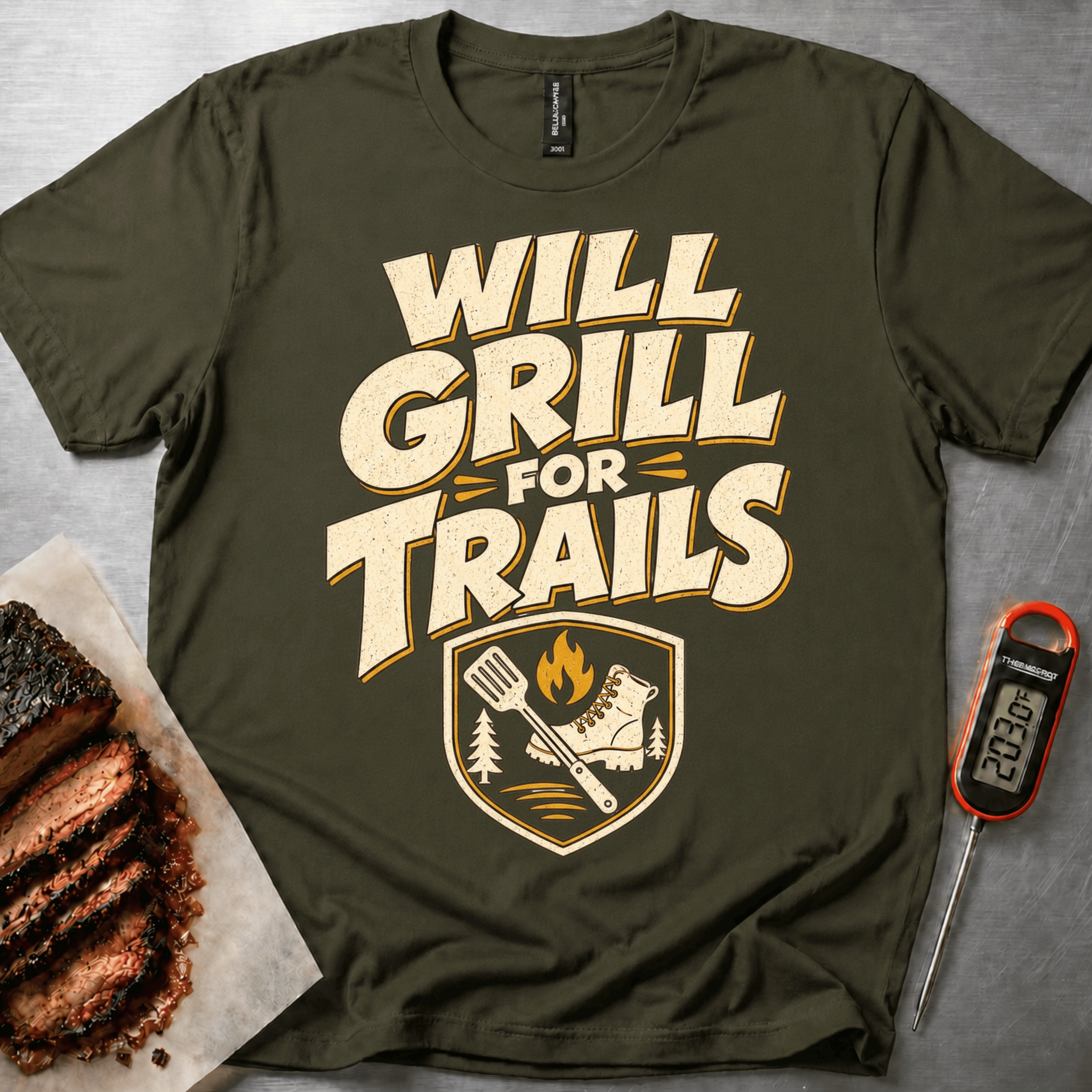 Will Grill for Trails t-shirt