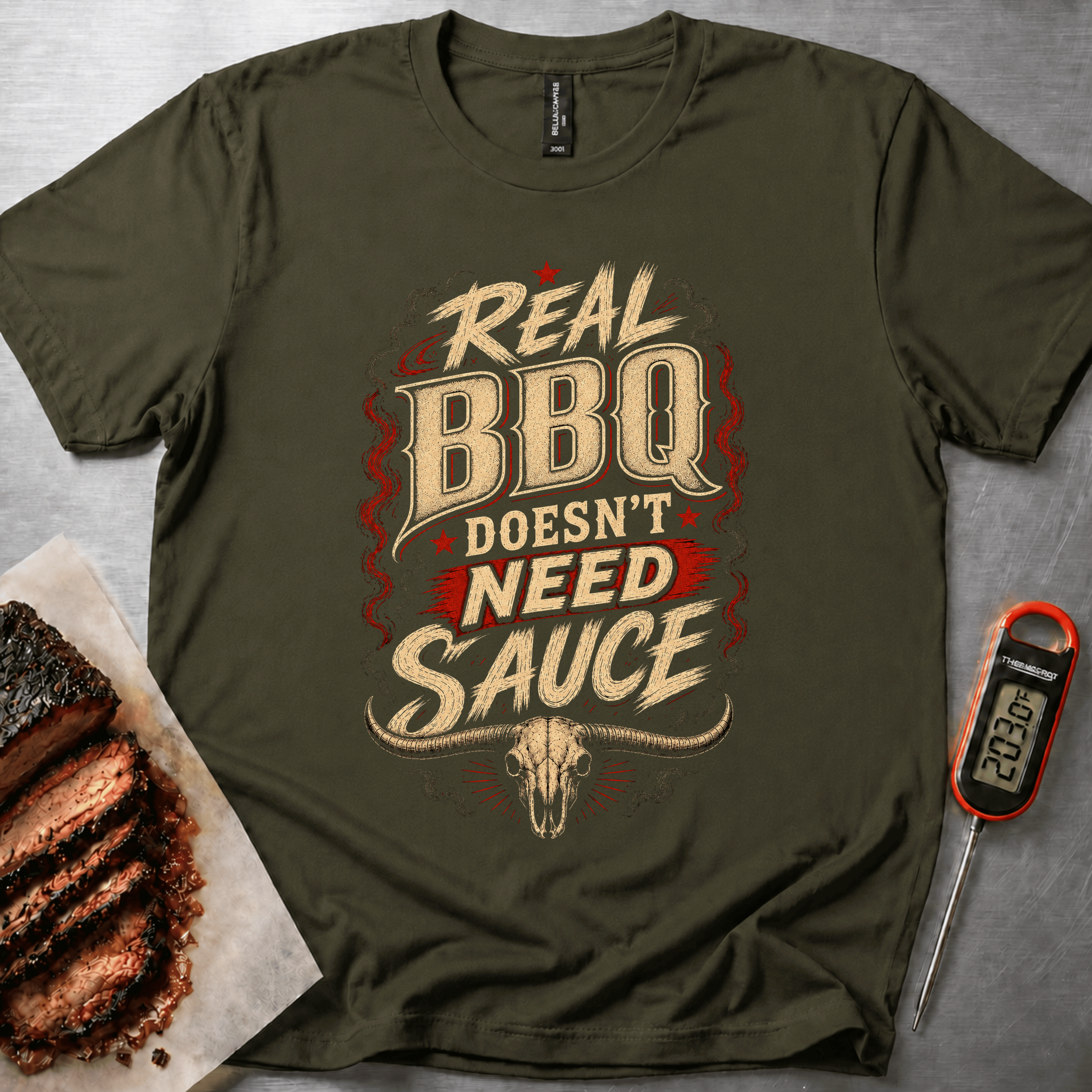 Real BBQ Doesn't Need Sauce t-shirt