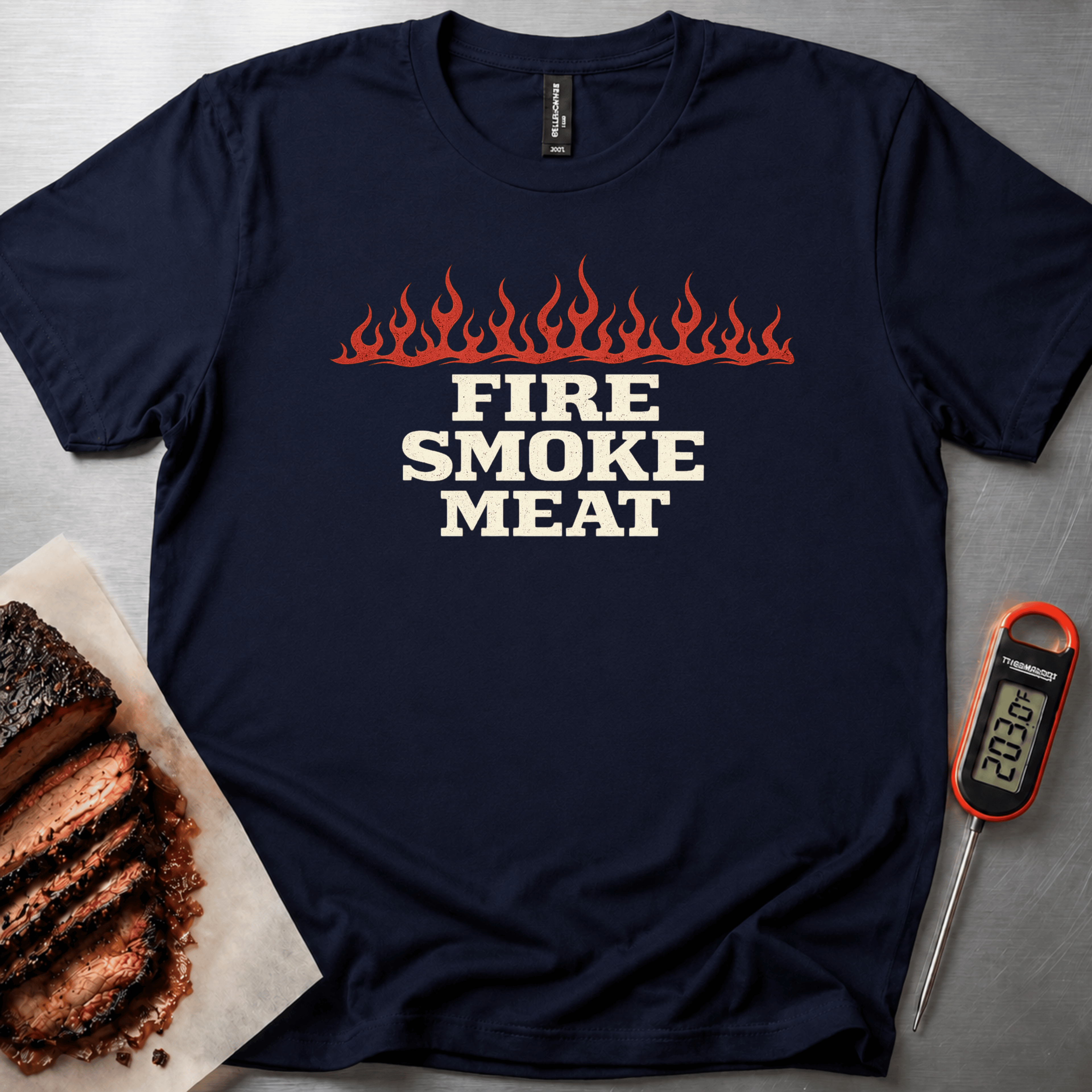 Fire Smoke Meat t-shirt