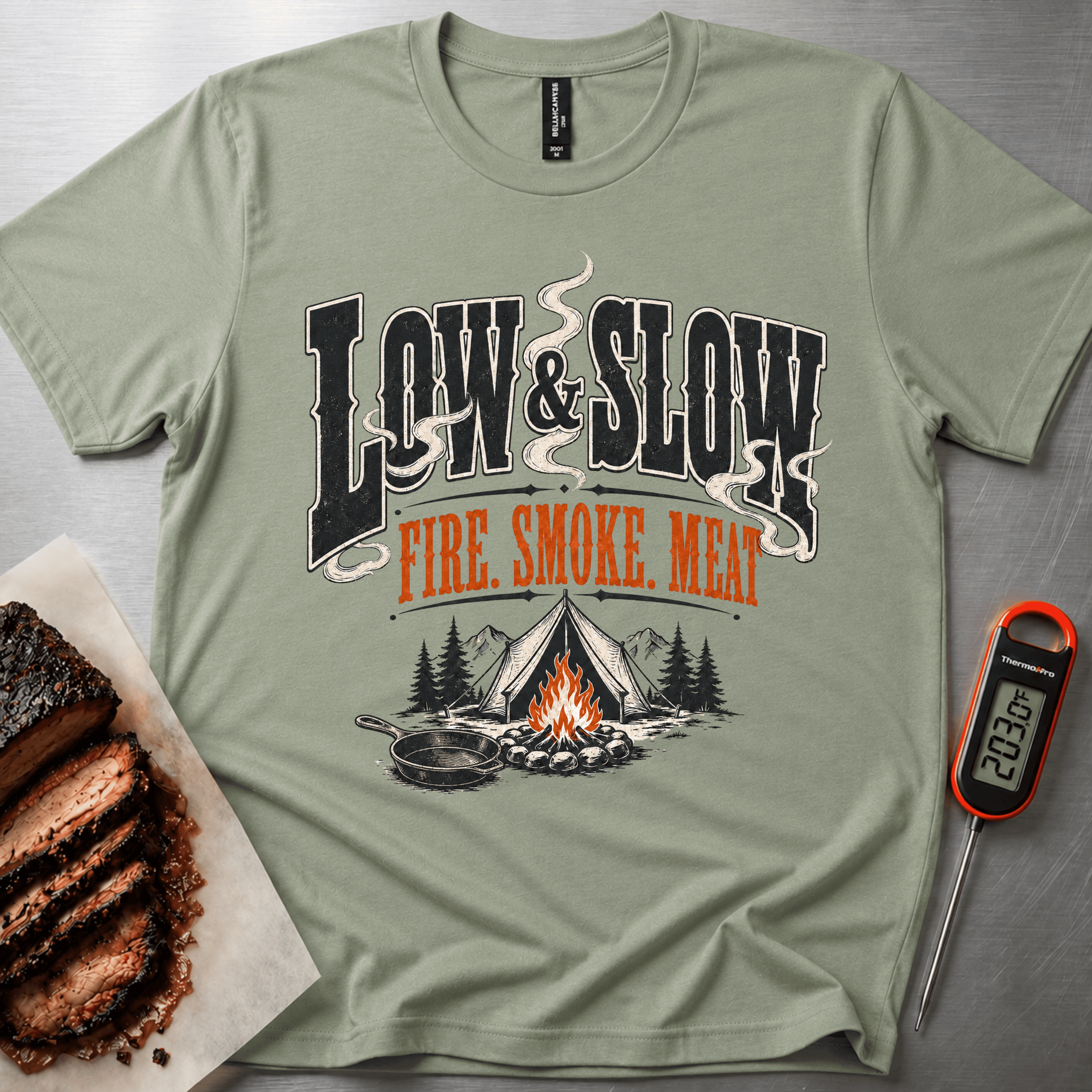 Low and Slow Camp Cooking t-shirt
