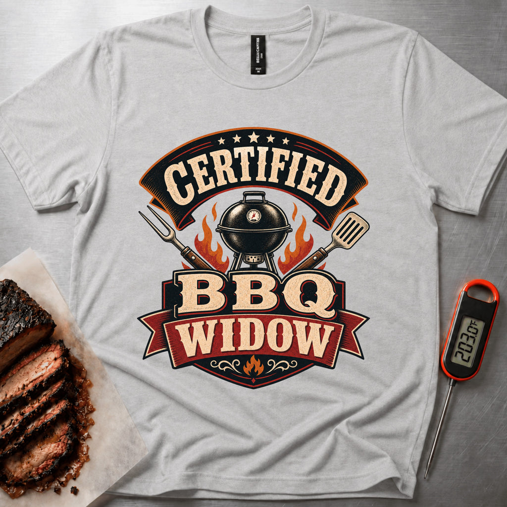 BBQ Widow t-shirt – Athletic Heather
