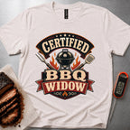 BBQ Widow t-shirt – Heather Dust