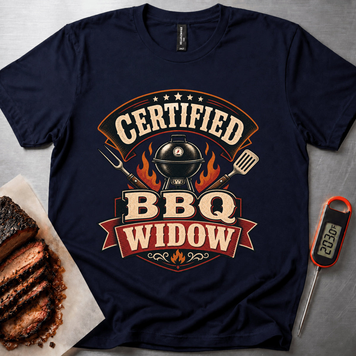 BBQ Widow t-shirt – Navy
