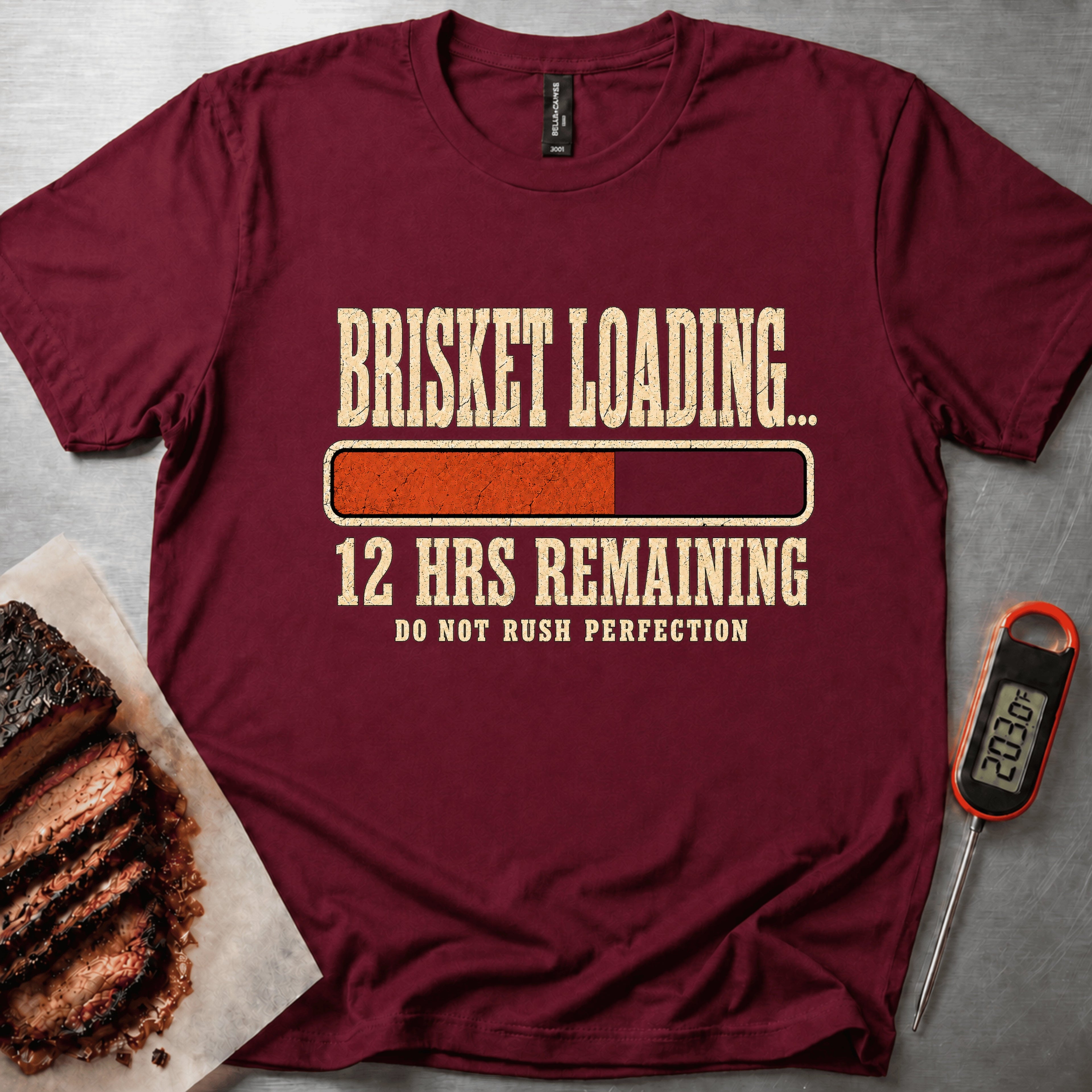Brisket Loading t-shirt – Maroon