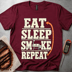 Eat Sleep Smoke t-shirt – Maroon