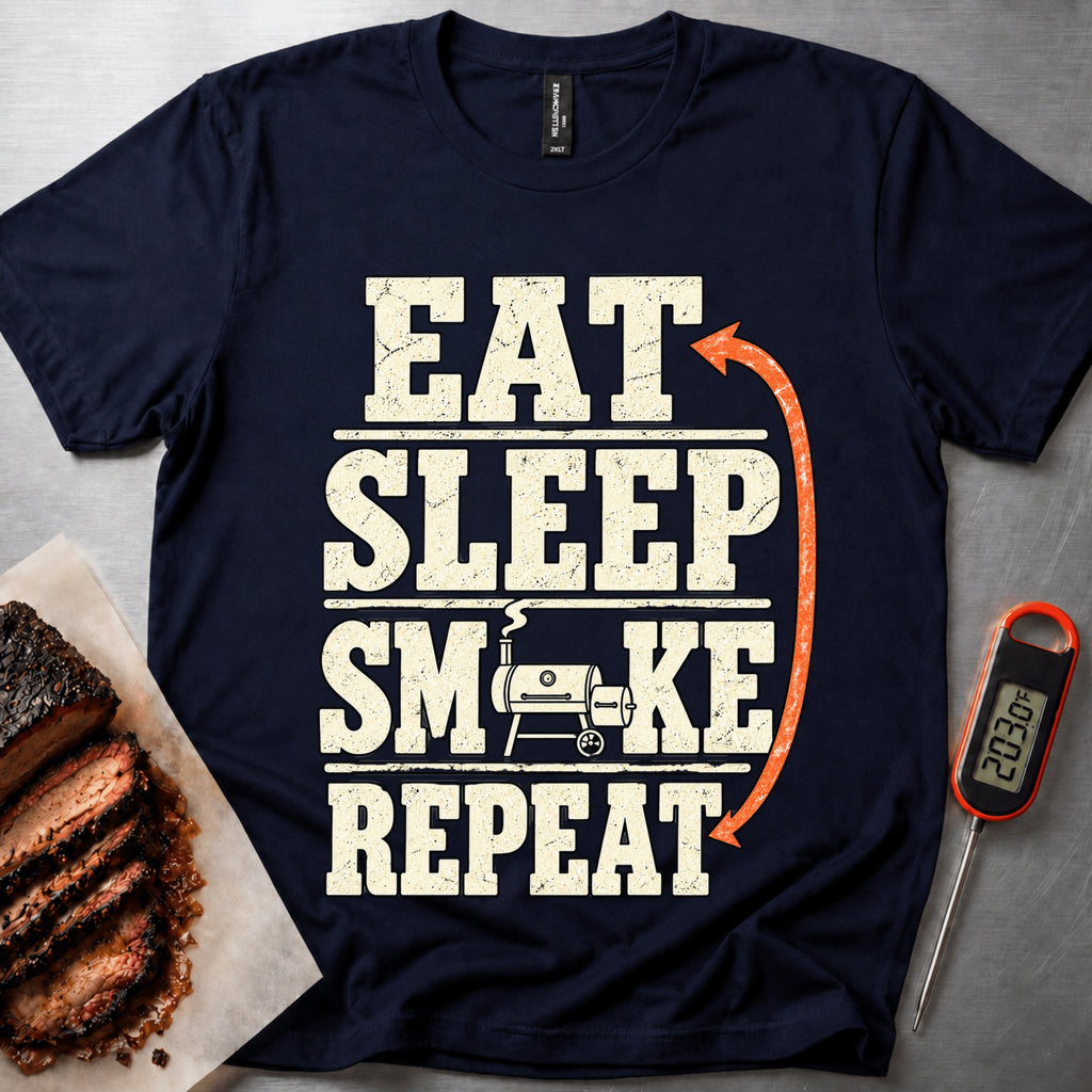 Eat Sleep Smoke t-shirt – Navy