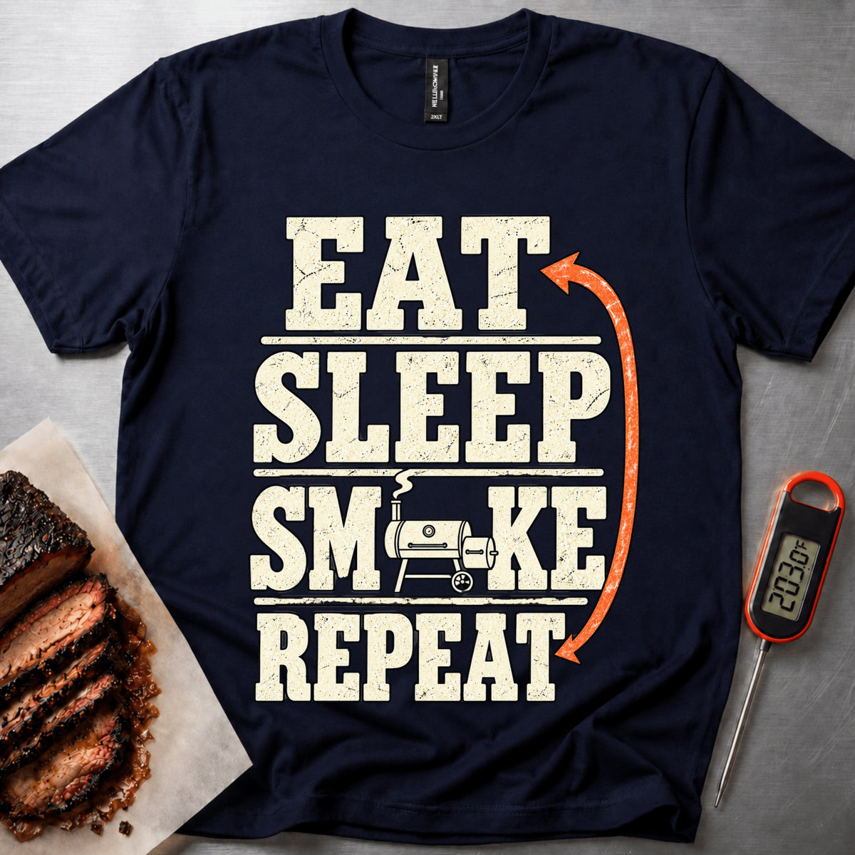 Eat Sleep Smoke t-shirt – Navy