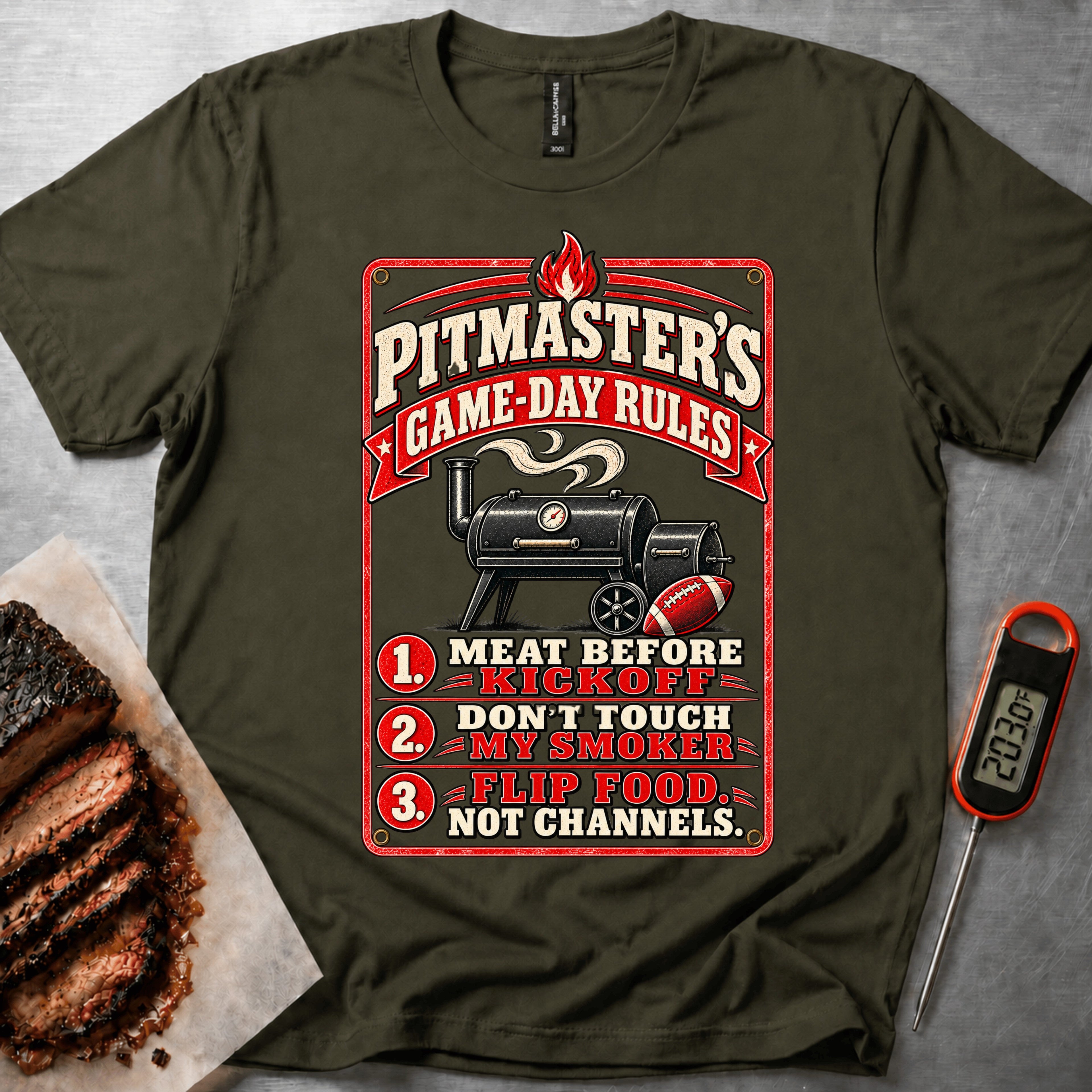 Game Day Rules t-shirt – Military Green