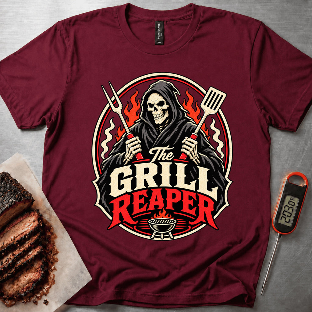 Grill Reaper t-shirt – Maroon