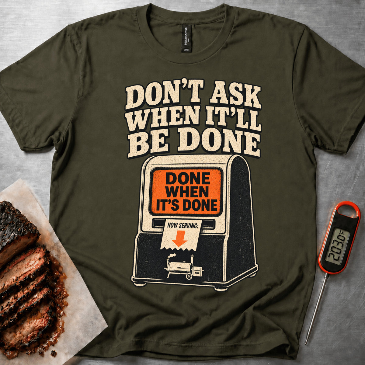 Now Serving t-shirt — Military Green