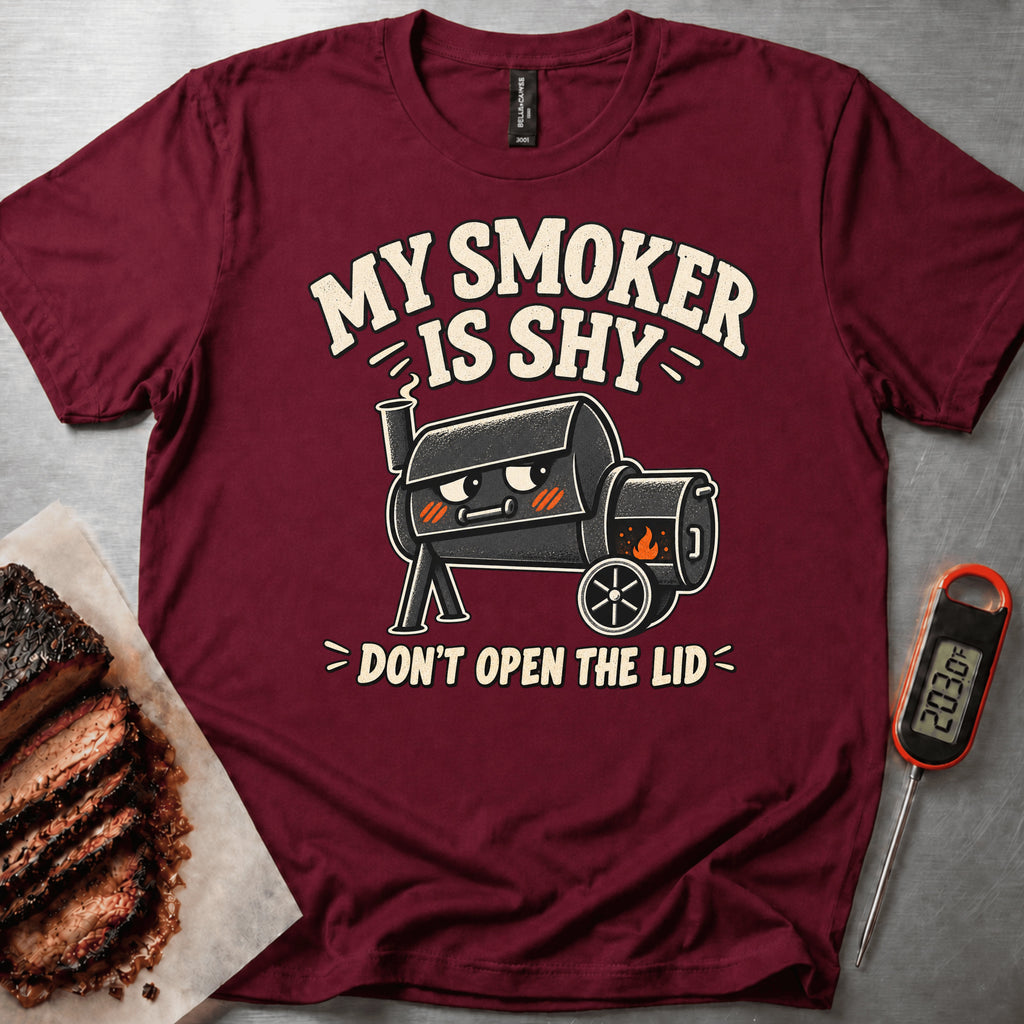 Shy Smoker t-shirt — Maroon