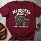 Shy Smoker t-shirt — Maroon
