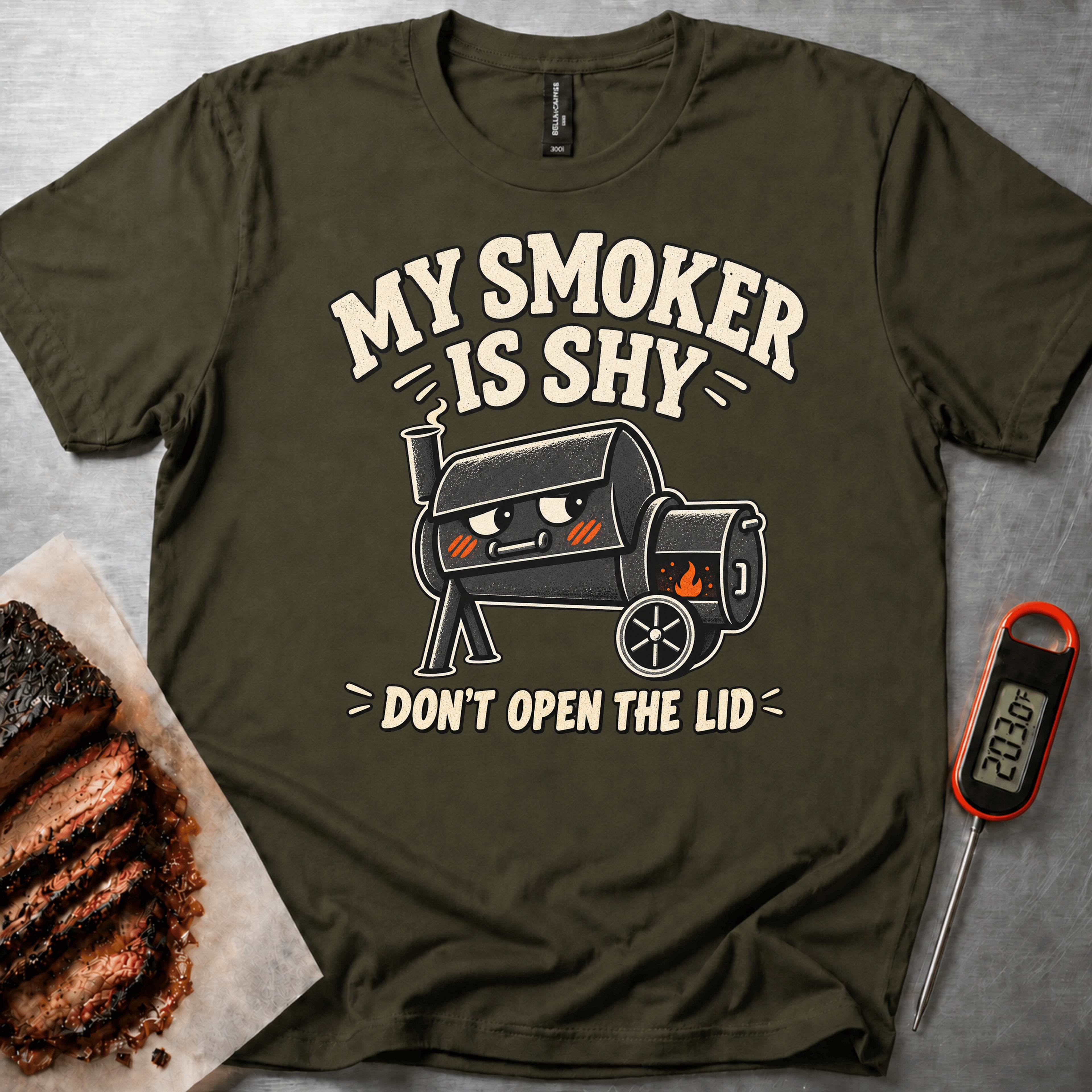 Shy Smoker t-shirt — Military Green