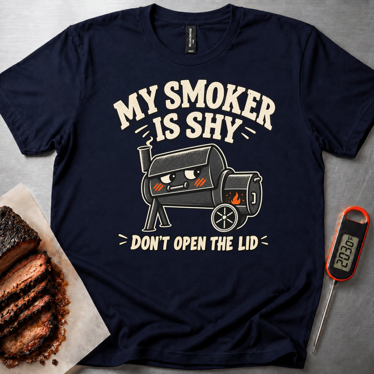 Shy Smoker t-shirt — Navy