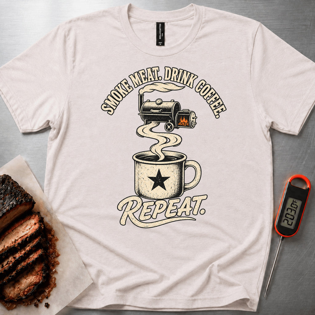Smoke Drink Repeat t-shirt — Heather Dust