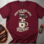 Smoke Drink Repeat t-shirt — Maroon