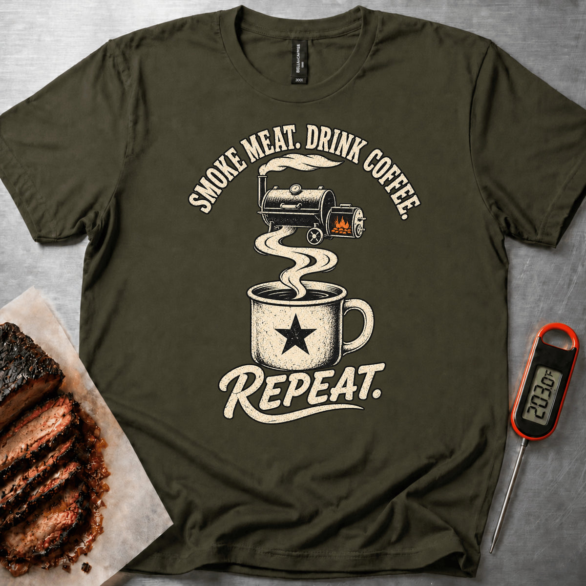 Smoke Drink Repeat t-shirt — Military Green