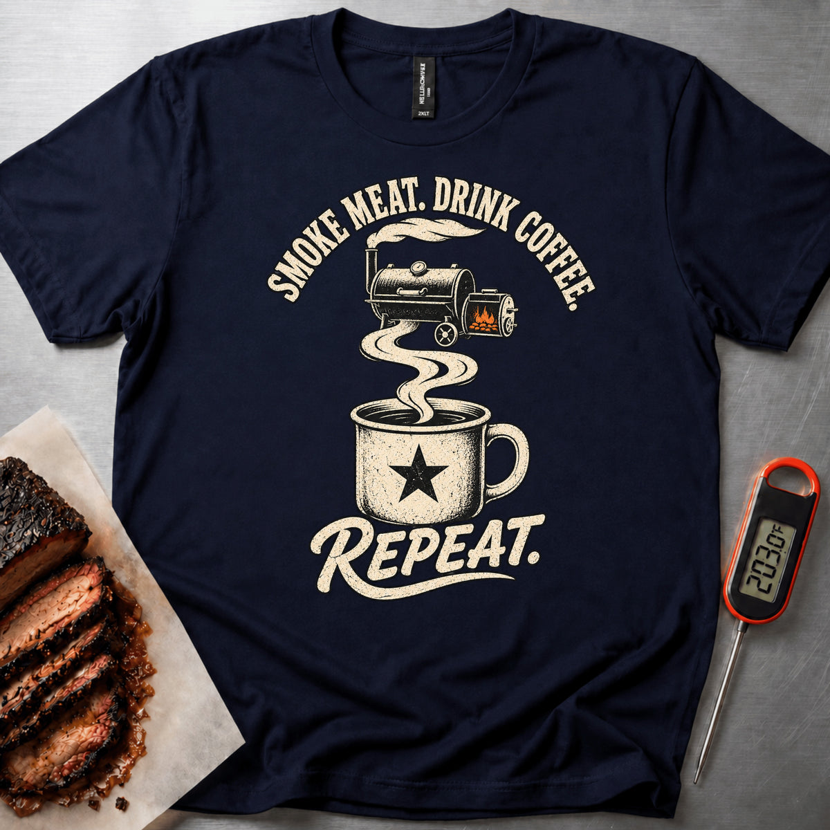 Smoke Drink Repeat t-shirt — Navy