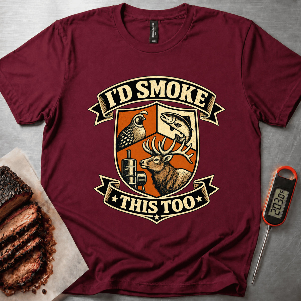Smoke This Too t-shirt – Maroon