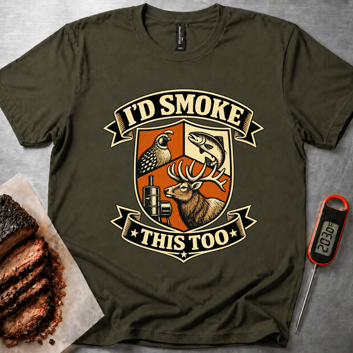 Smoke This Too t-shirt – Military Green