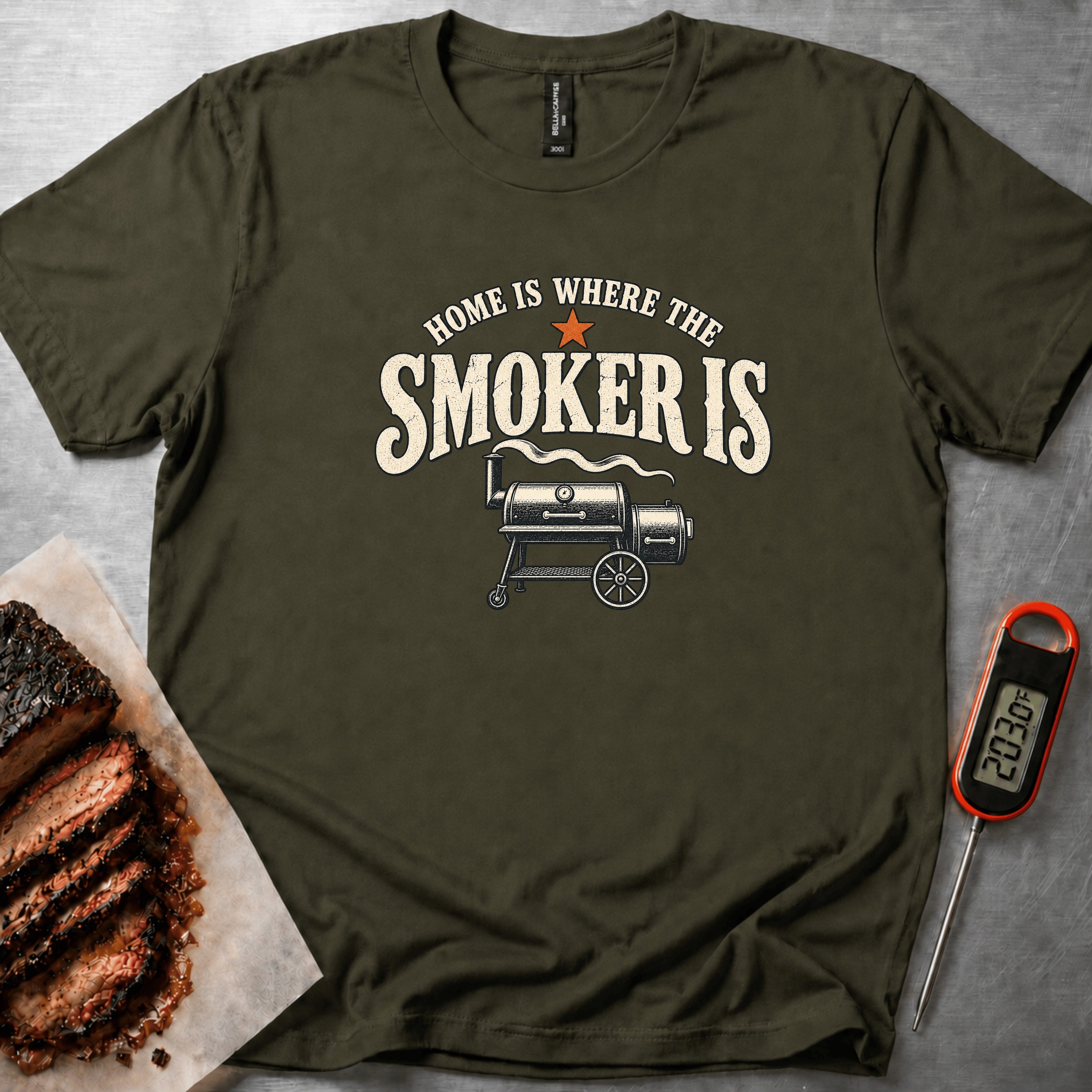 Smoker Home t-shirt – Military Green