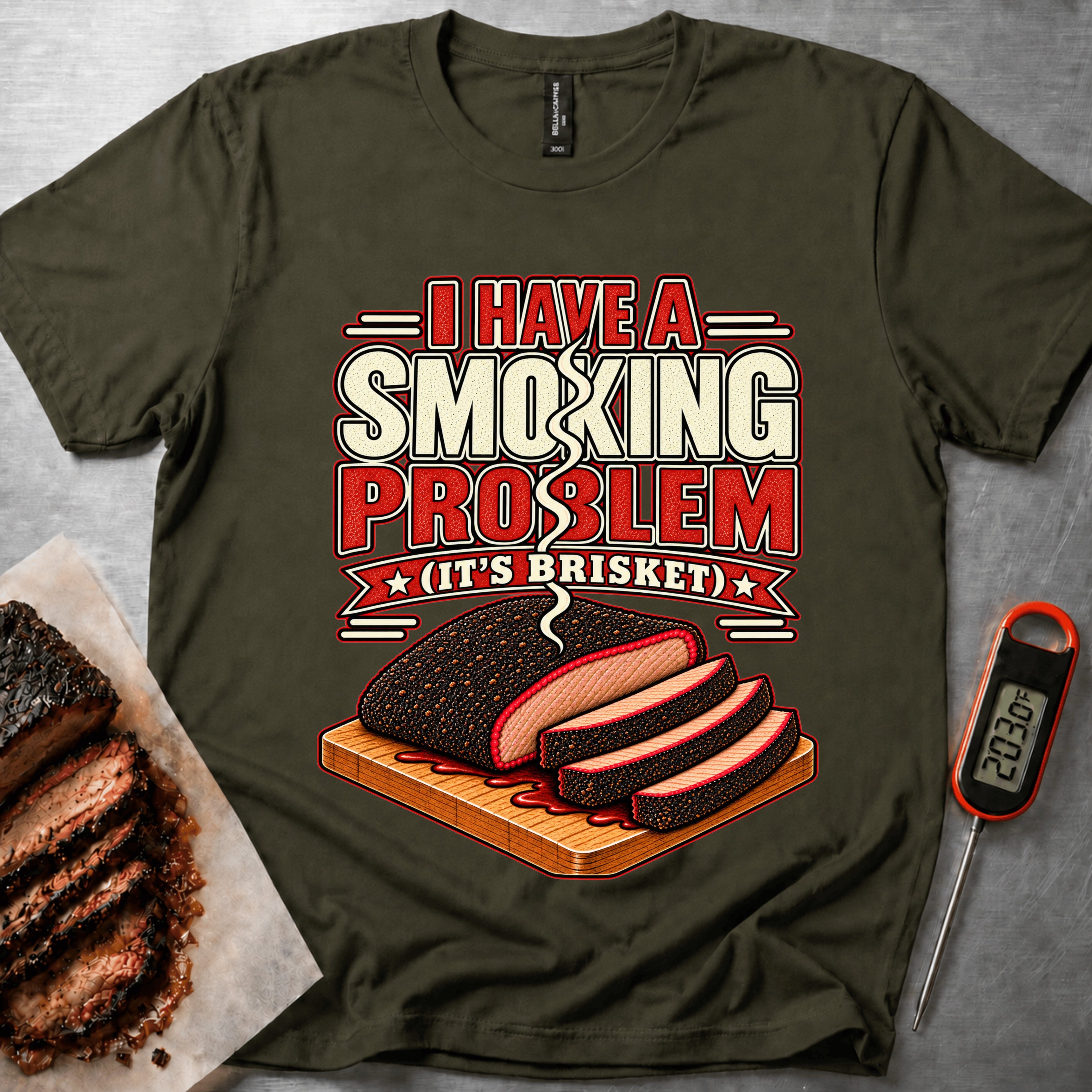Smoking Problem t-shirt – Military Green