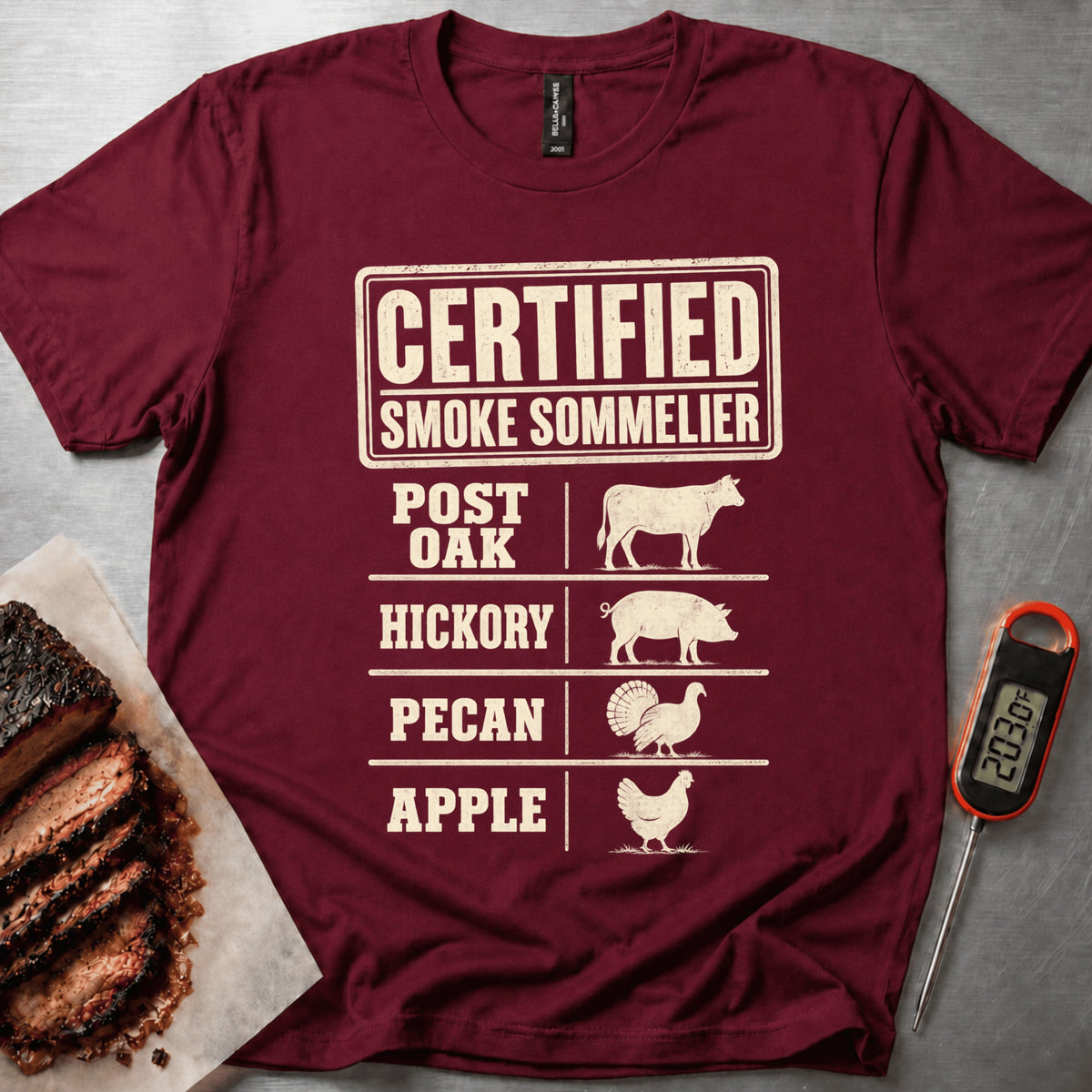 Sommelier t-shirt – Maroon