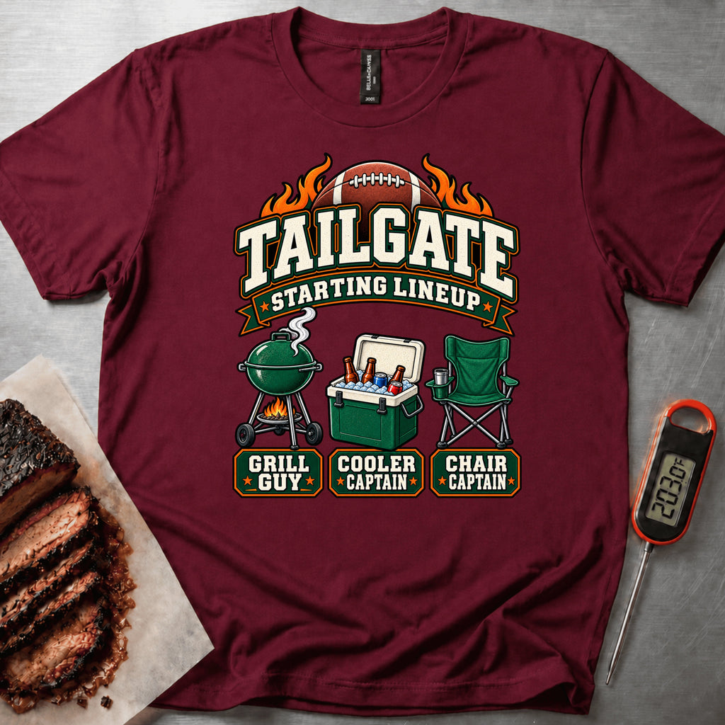 Tailgate Lineup t-shirt – Maroon