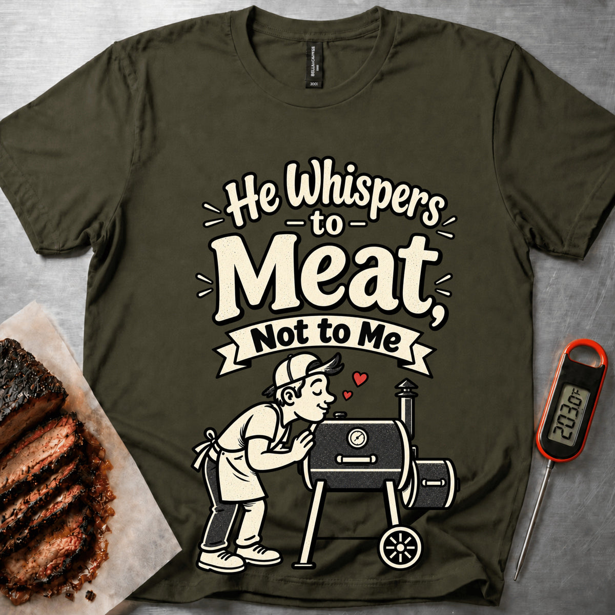 Whispers to Meat t-shirt - Military Green